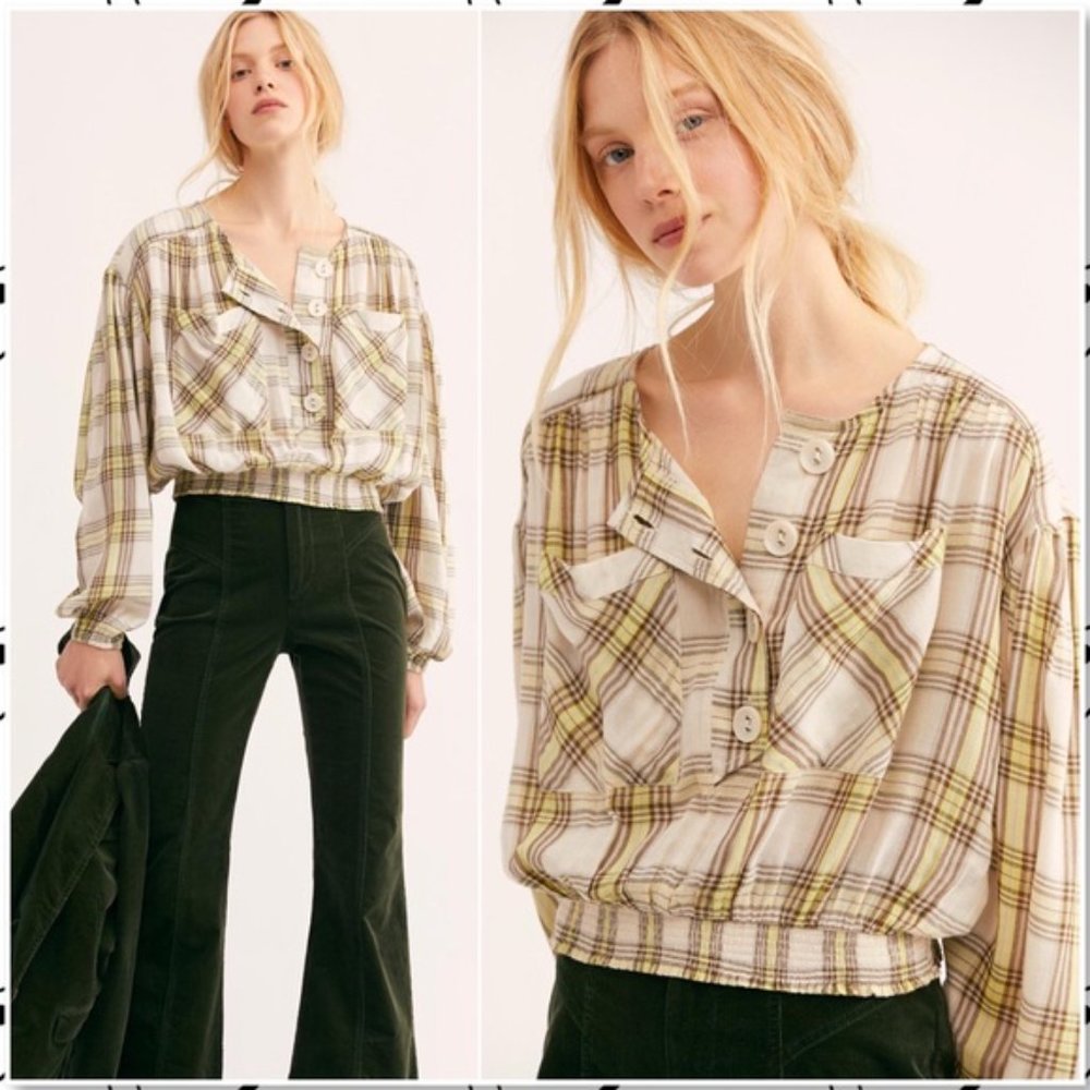 FREE PEOPLE It's The Good Life Plaid Top - Picture 10 of 10